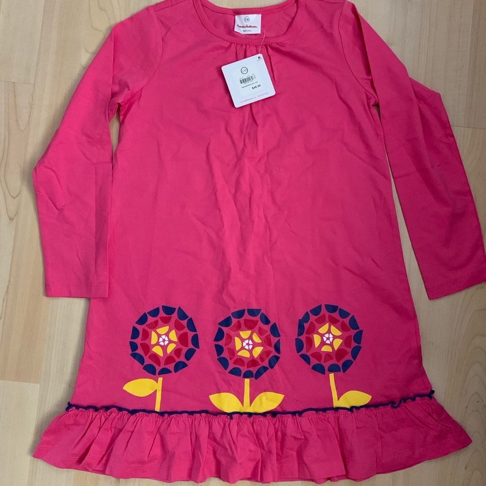 Hanna Andersson Pink Floral Dress 8-9 130 New